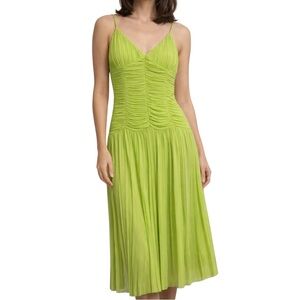 Sue Wong Lime Green Midi Dress Pleated midi dress with adjustable straps vntg